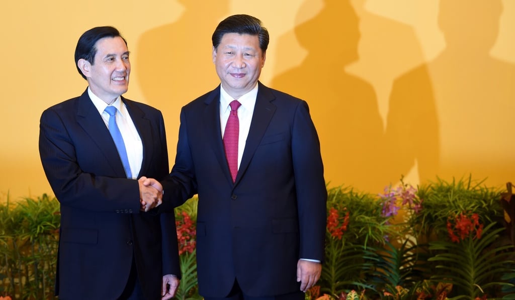 Then-Taiwanese leader Ma Ying-jeou shakes hands with Chinese President Xi Jinping ahead of their historic summit in Singapore in 2015. Photo: AFP Then-Taiwanese leader Ma Ying-jeou shakes hands with Chinese President Xi Jinping ahead of their historic summit in Singapore in 2015. Photo: AFP