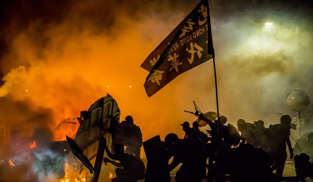 The Chinese University of Hong Kong turns into a battleground between protesters and police on Nov. 12, 2019. Photo: Initium Media