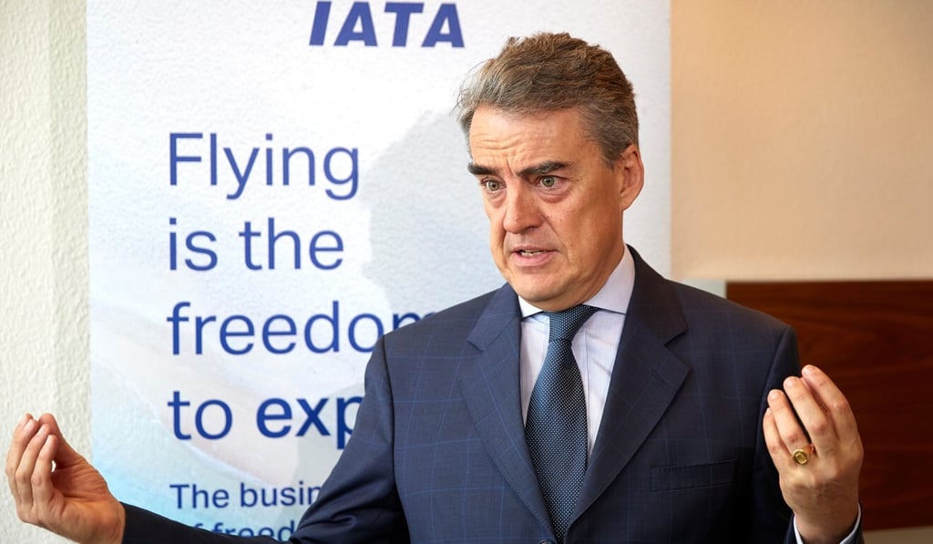International Air Transport Association chief Alexandre de Juniac is leaving his position at the end of the month. Photo: Reuters International Air Transport Association chief Alexandre de Juniac is leaving his position at the end of the month. Photo: Reuters