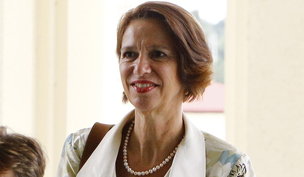 The UN Secretary General’s Special Envoy to Myanmar Christine Schraner Burgener arrives at the Parliament Building in Naypyidaw in June 2018. Photo: AP