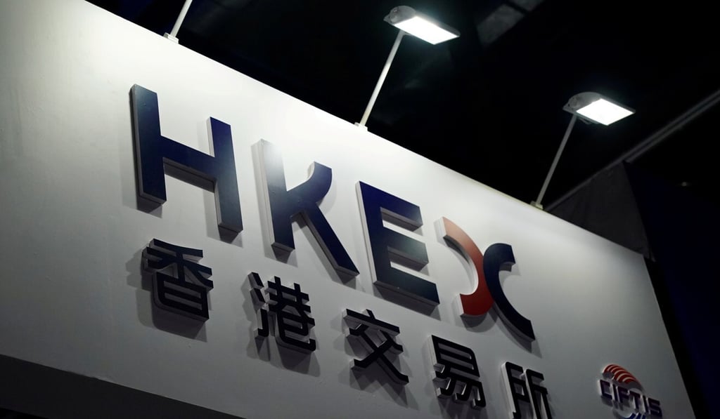 The HKEX logo in Beijing. Photo: Reuters The HKEX logo in Beijing. Photo: Reuters