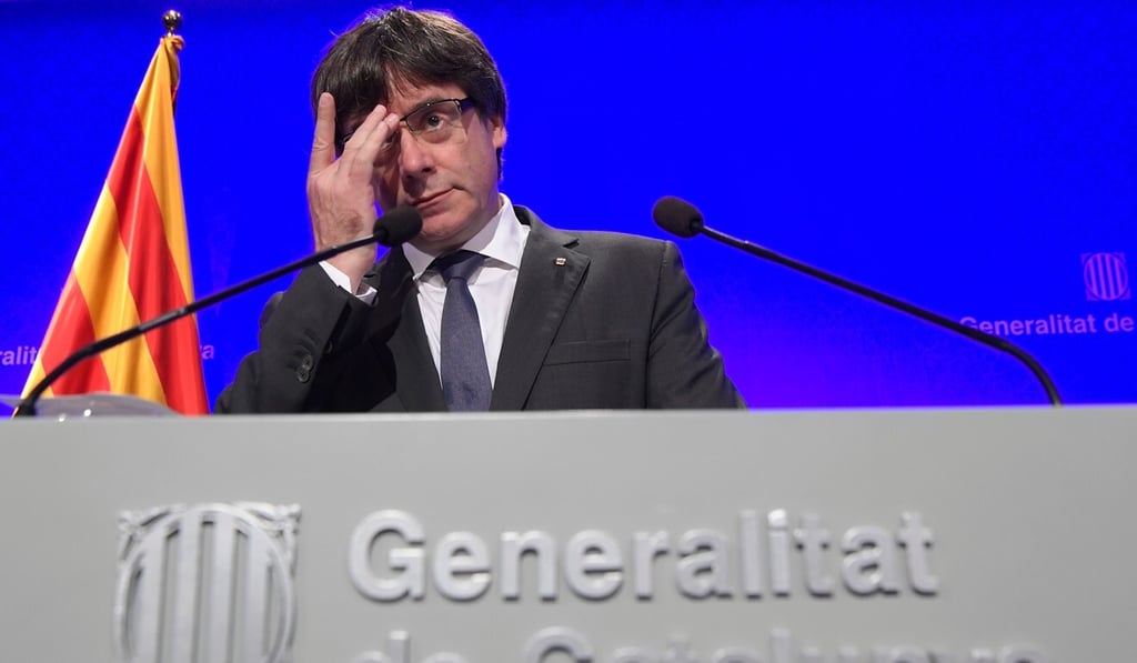 Catalan president Carles Puigdemont, shown in October 2017, said the region had won the right to break away from Spain after 90 per cent of voters taking part in a banned referendum voted for independence, defying a sometimes violent police crackdown. Photo: AFP