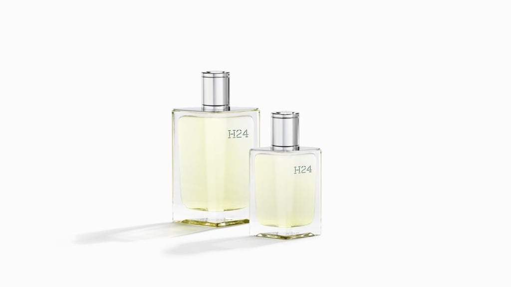 The oblong, refillable glass bottle for H24 was created by Hermès’ in-house designer, Phillippe Mouquet. Photo: Hermès Parfums