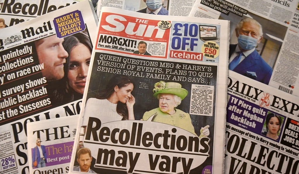 The front pages of some British newspapers are seen in London on Wednesday. Photo: EPA-EFE