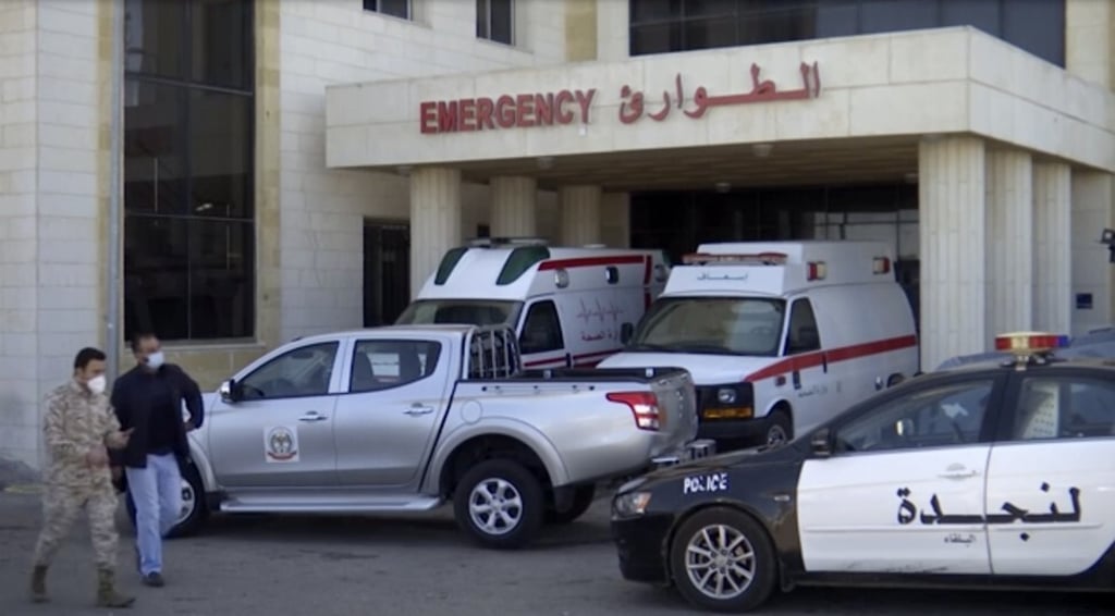 The exterior of Al-Hussein Al Salt Hospital in Salt, Jordan on Saturday. Photo: AP
