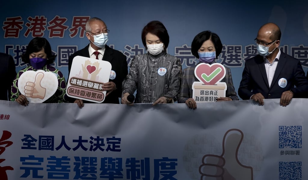 Hong Kong’s pro-establishment parties have been full-throated in their support of the election overhaul, but may now see their own space shrinking. Photo: Jonathan Wong Hong Kong’s pro-establishment parties have been full-throated in their support of the election overhaul, but may now see their own space shrinking. Photo: Jonathan Wong