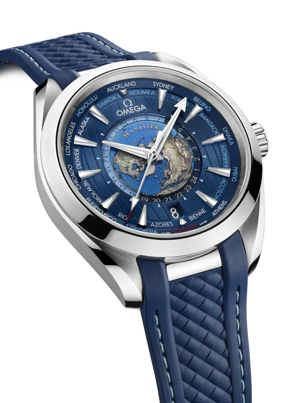 One of the more recent additions to the Master Chronometer family of watches is the Seamaster Aqua Terra Worldtimer. Photo: Omega One of the more recent additions to the Master Chronometer family of watches is the Seamaster Aqua Terra Worldtimer. Photo: Omega