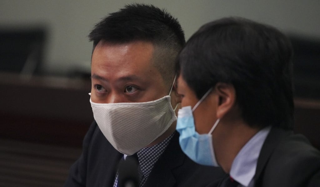 Commissioner of Sports Yeung Tak-keung (right) and Caspar Tsui Ying-wai, Secretary for Home Affairs, at a Legislative Council meeting. Photo: Winson Wong