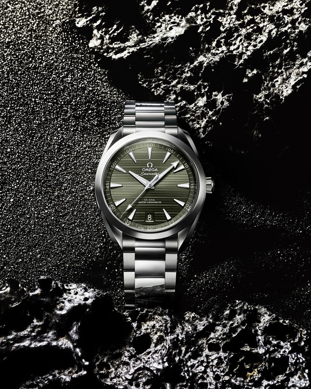 Omega’s latest Master Chronometer-certified Seamaster Aqua Terra model is available with a green dial. Photo: Omega Omega’s latest Master Chronometer-certified Seamaster Aqua Terra model is available with a green dial. Photo: Omega
