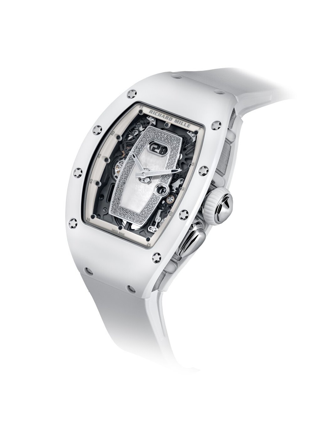 The new RM 037 features a dial embellished with diamonds and mother-of-pearl. Photo: Richard Mille The new RM 037 features a dial embellished with diamonds and mother-of-pearl. Photo: Richard Mille