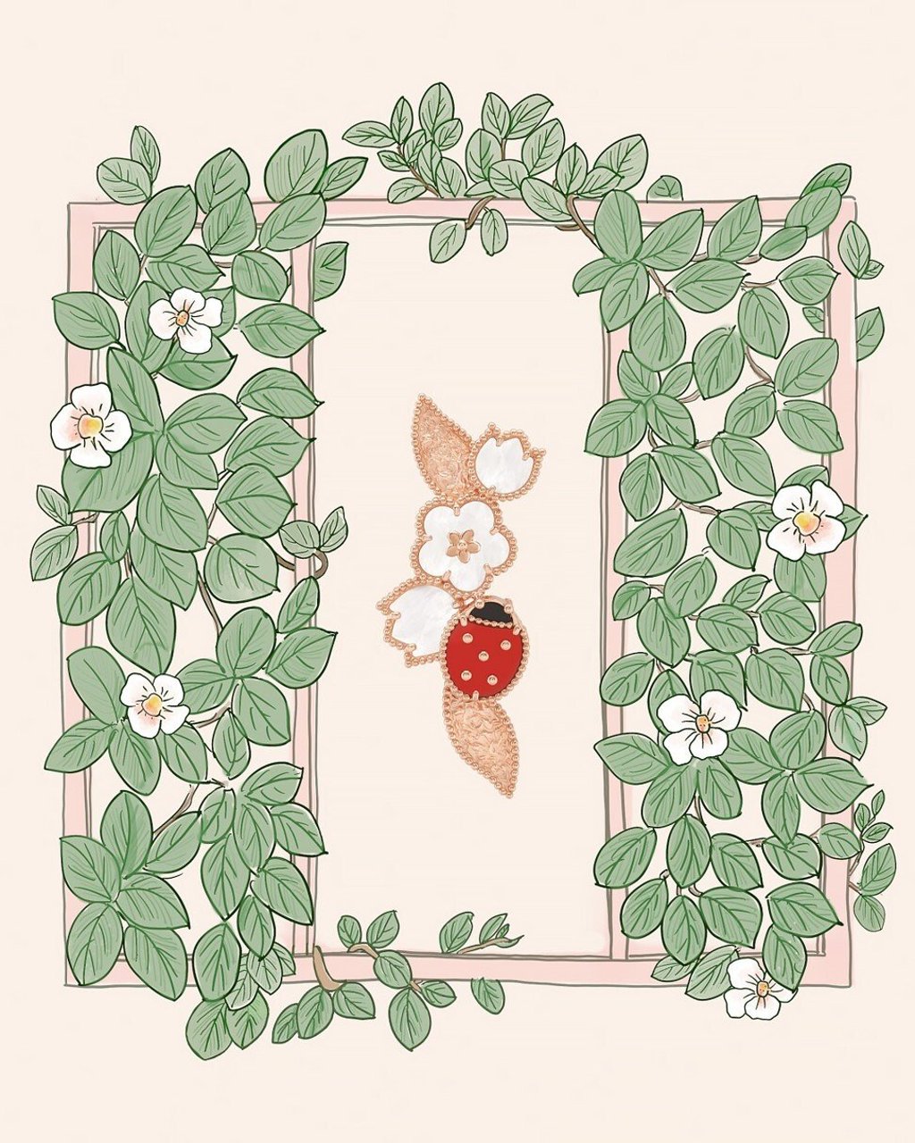 The Lucky Spring clip is showcased in an artwork by designer duo Kim Haddou and Florent Dufourcq. Photo: Van Cleef & Arpels The Lucky Spring clip is showcased in an artwork by designer duo Kim Haddou and Florent Dufourcq. Photo: Van Cleef & Arpels