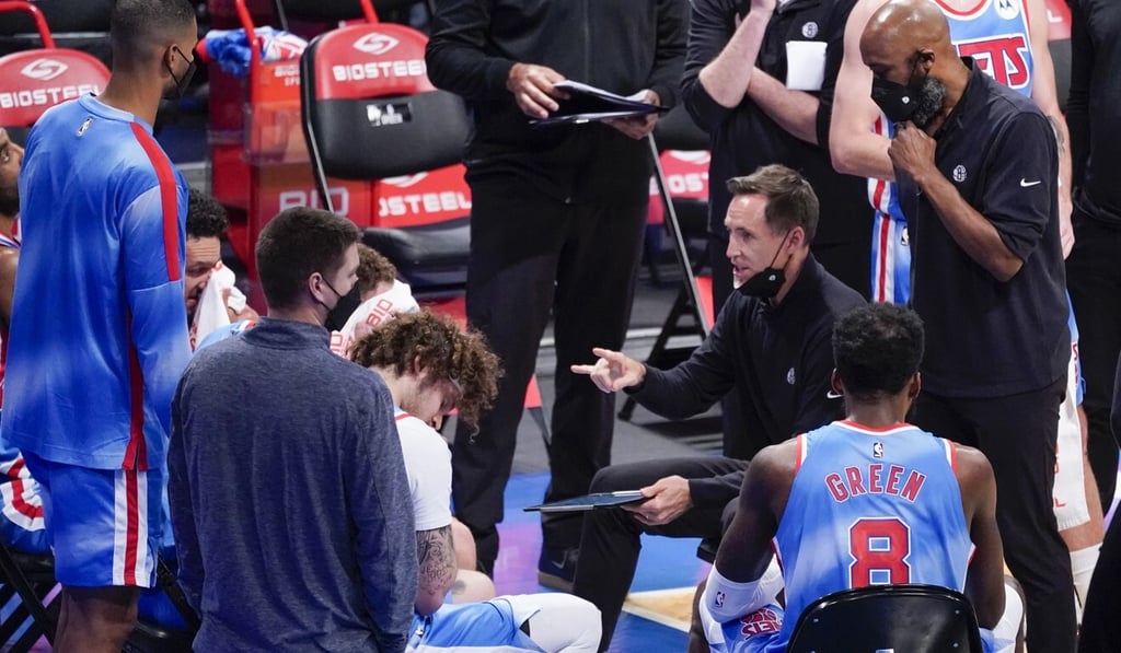 Brooklyn Nets head coach Steve Nash seems to have the ear of his players. Photo: AP Brooklyn Nets head coach Steve Nash seems to have the ear of his players. Photo: AP