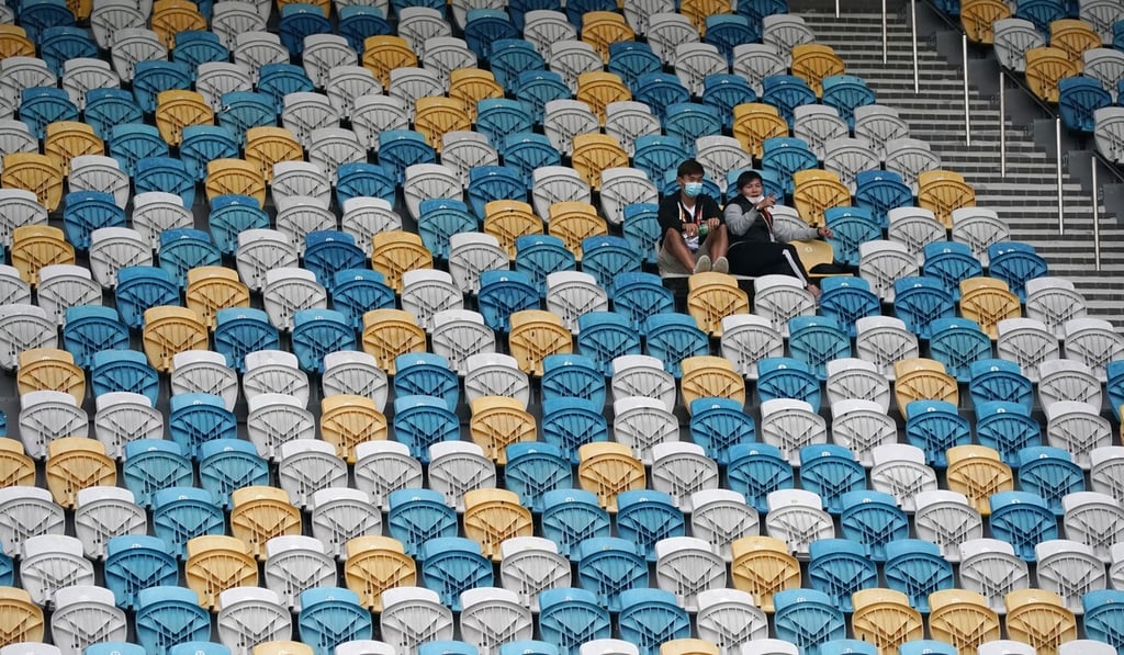 Plenty of empty seats at Tseung Kwan O Sports Ground during the FA Cup first-round match between BC Rangers and Eastern Long Lions due to the pandemic in 2020. Photo: Felix Wong