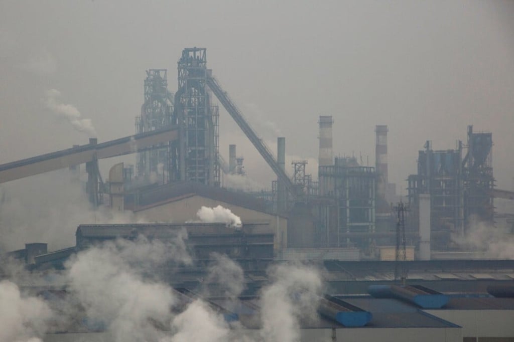 Smoke and steam rise from a steel plant in Anyang city in Henan province, China. Photo: Reuters