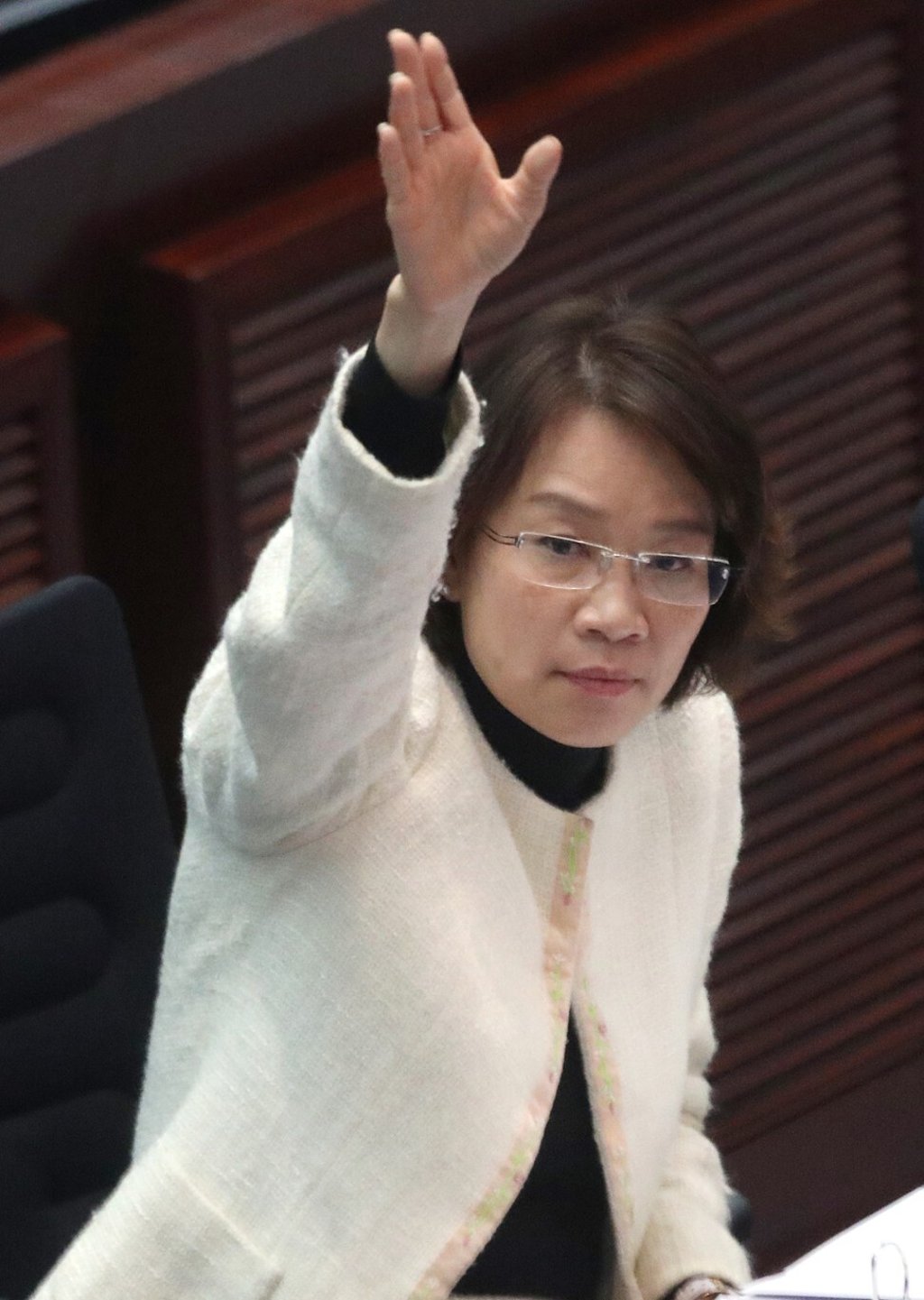 Lawmaker Priscilla Leung, seen here at the Legislative Council in April 2020, was one of those who named underperformers in the government, at a Legco meeting on May 6. Photo: Edmond So Lawmaker Priscilla Leung, seen here at the Legislative Council in April 2020, was one of those who named underperformers in the government, at a Legco meeting on May 6. Photo: Edmond So