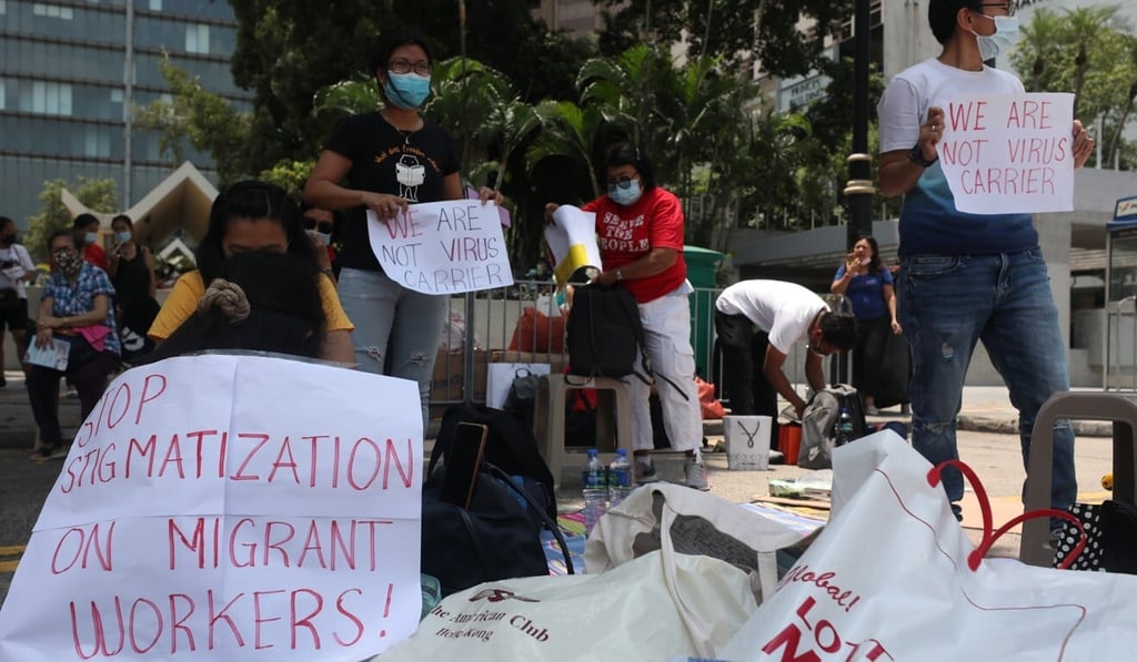 Critics have said the government has discriminated against domestic workers in its Covid-19 policies. Photo: Xiaomei Chen
