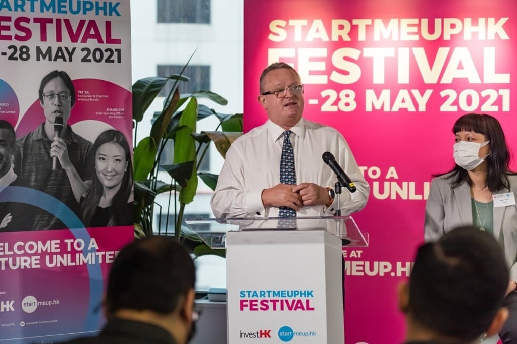 Stephen Phillips, director-general of investment promotion at InvestHK, says the StartmeupHK Festival helps start-ups learn more about the GBA and connect with companies operating there. Stephen Phillips, director-general of investment promotion at InvestHK, says the StartmeupHK Festival helps start-ups learn more about the GBA and connect with companies operating there.