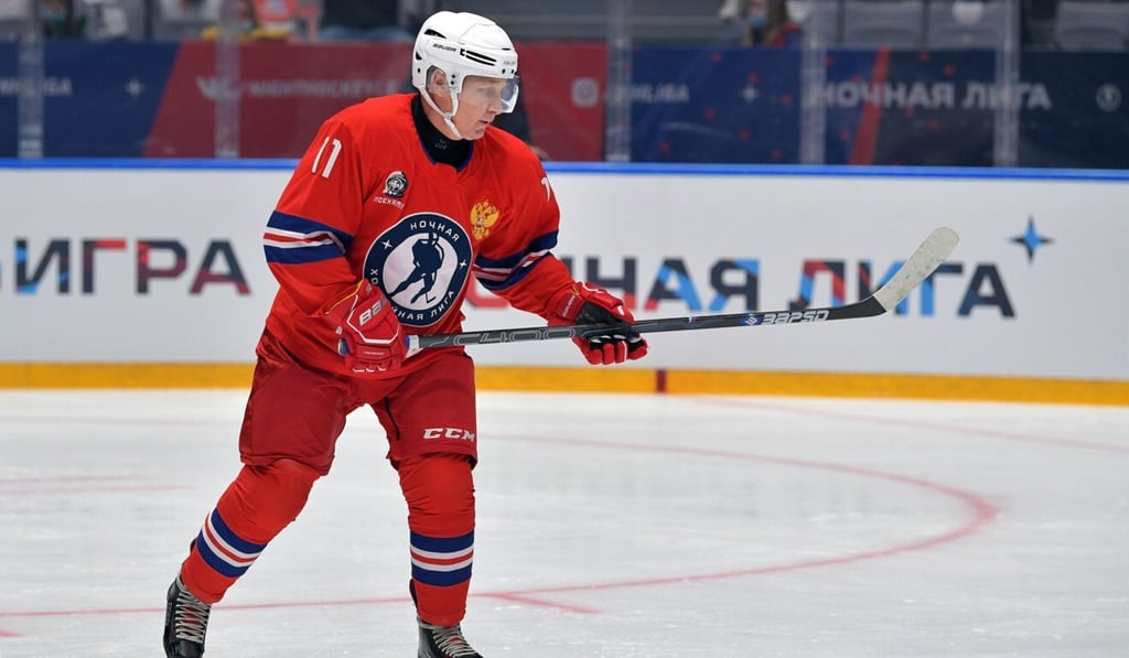 Russian President Vladimir Putin on the ice. Photo: EPA
