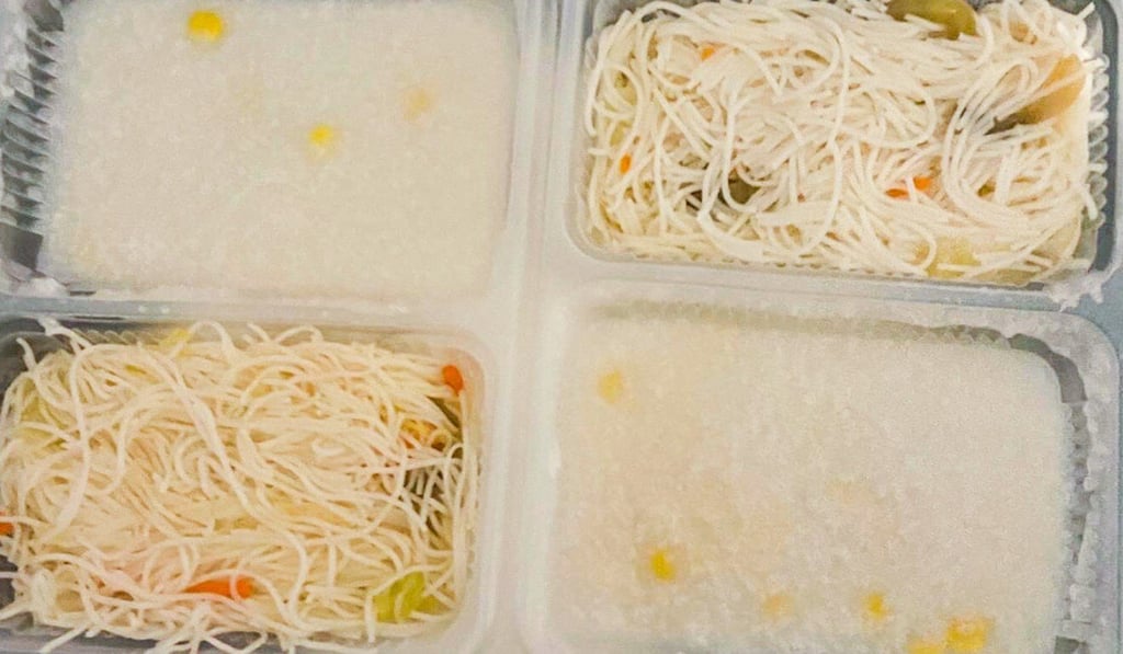 Quarantined residents soon began sharing photos of the food being served at Penny’s Bay. Photo: Handout Quarantined residents soon began sharing photos of the food being served at Penny’s Bay. Photo: Handout