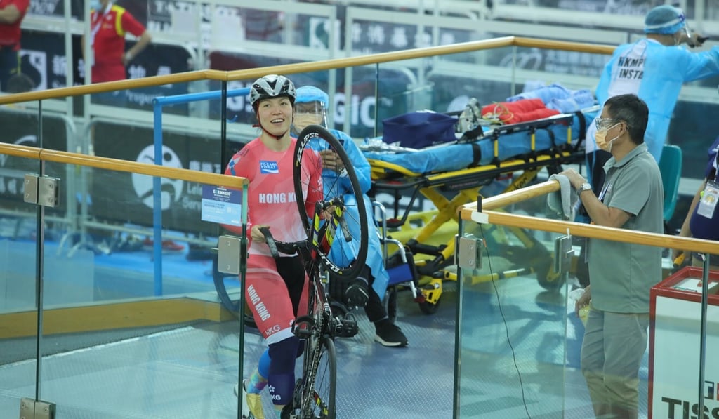 Hong Kong track cyclist Jessica Lee Hoi-yan after training in the Hong Kong Velodrome in Tseung Kwan O ahead of the UCI Track Cycling Nations Cup in May. Photo: Handout Hong Kong track cyclist Jessica Lee Hoi-yan after training in the Hong Kong Velodrome in Tseung Kwan O ahead of the UCI Track Cycling Nations Cup in May. Photo: Handout