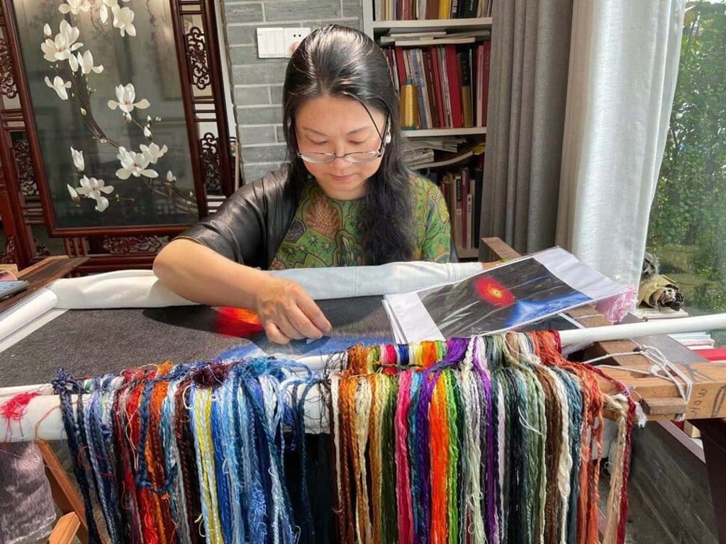 Chen Yinghua working at her studio in Suzhou, Jiangsu province. Photo: Mandy Zuo