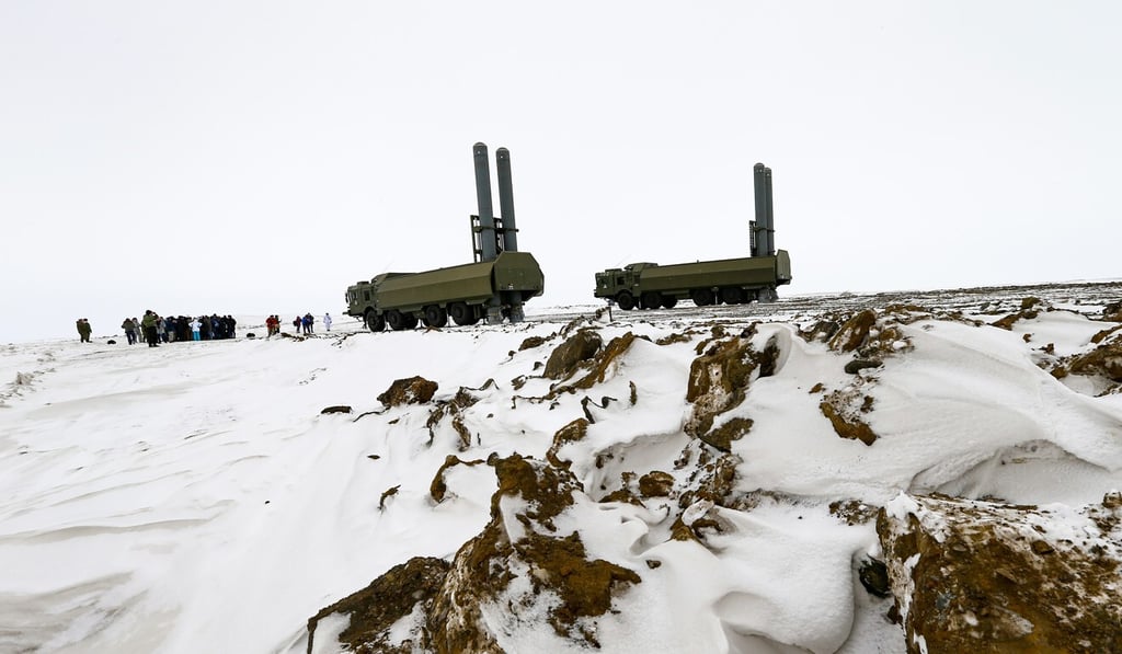 Bastion anti-ship missile systems on the Alexandra Land island near Nagurskoye, Russia. Photo: AP Bastion anti-ship missile systems on the Alexandra Land island near Nagurskoye, Russia. Photo: AP