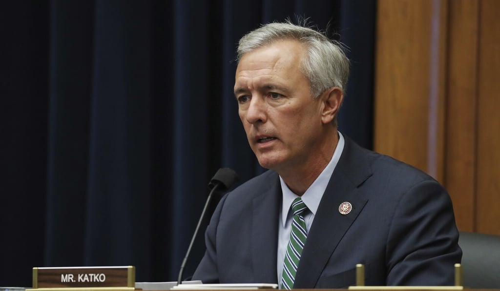 US congressman John Katko questions witnesses during a House Committee on Homeland Security hearing on Capitol Hill. Photo: AP