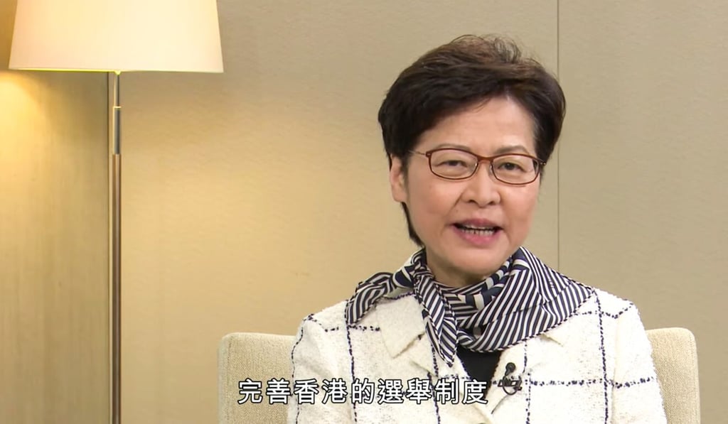 Carrie Lam chose to host her own talk show on RTHK as a way to communicate to the masses. Photo: RTHK Carrie Lam chose to host her own talk show on RTHK as a way to communicate to the masses. Photo: RTHK