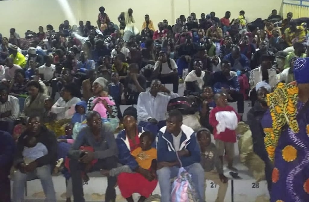 Congolese residents of Goma gather in a stadium in Rwanda after fleeing from the Mount Nyiragongo volcano on Sunday. Photo: EPA-EFE Congolese residents of Goma gather in a stadium in Rwanda after fleeing from the Mount Nyiragongo volcano on Sunday. Photo: EPA-EFE