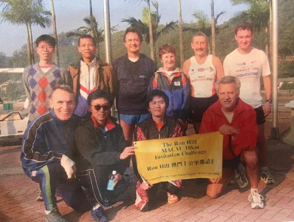 Ron Hill (back row, second from the right) ran in 100 countries before he turned 70. Photo: Handout