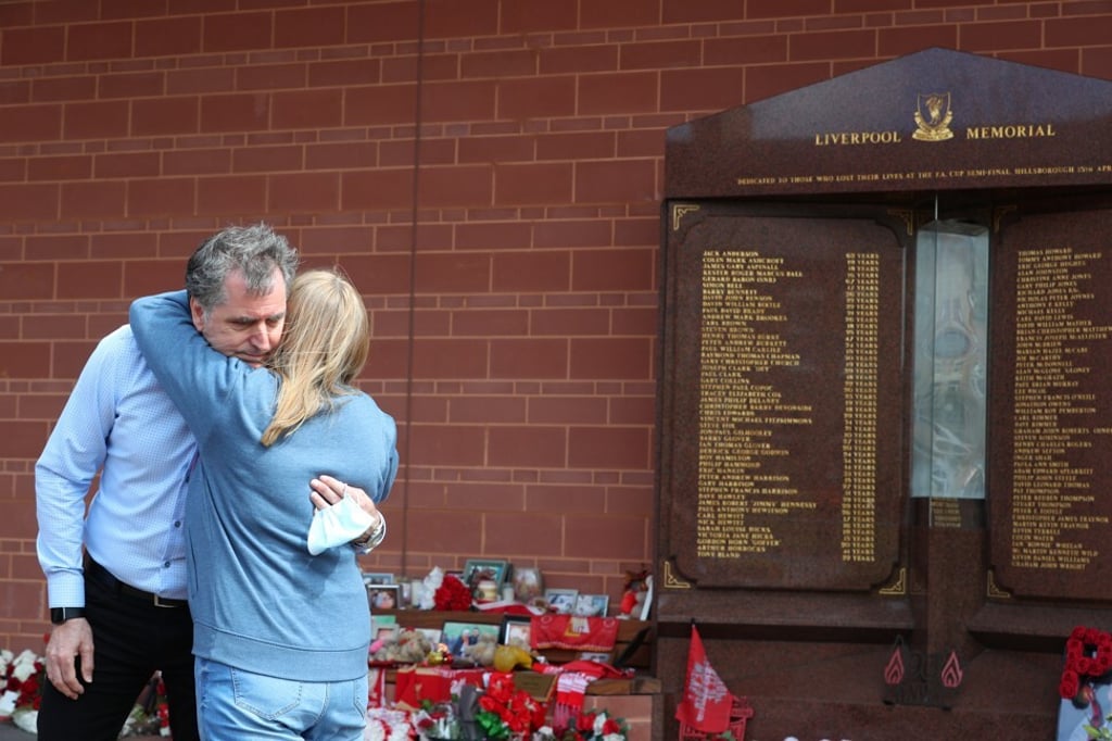 Steve Rotheram, Mayor of Liverpool City Region and Margaret Aspinall, whose son died in the 1989 Hillsborough tragedy in Liverpool, UK on Wednesday. Photo: PA / DPA Steve Rotheram, Mayor of Liverpool City Region and Margaret Aspinall, whose son died in the 1989 Hillsborough tragedy in Liverpool, UK on Wednesday. Photo: PA / DPA