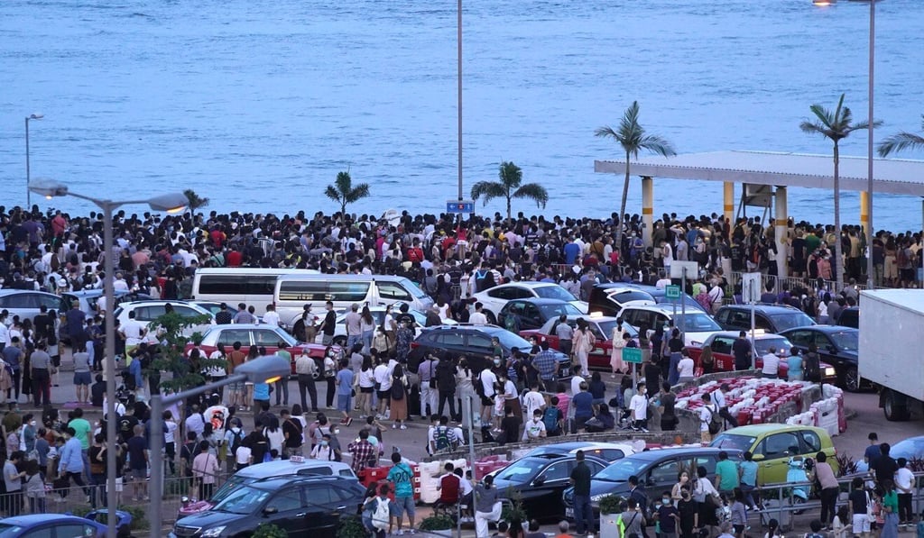 Crowds at the Hung Hom waterfront. Photo: Sam Tsang