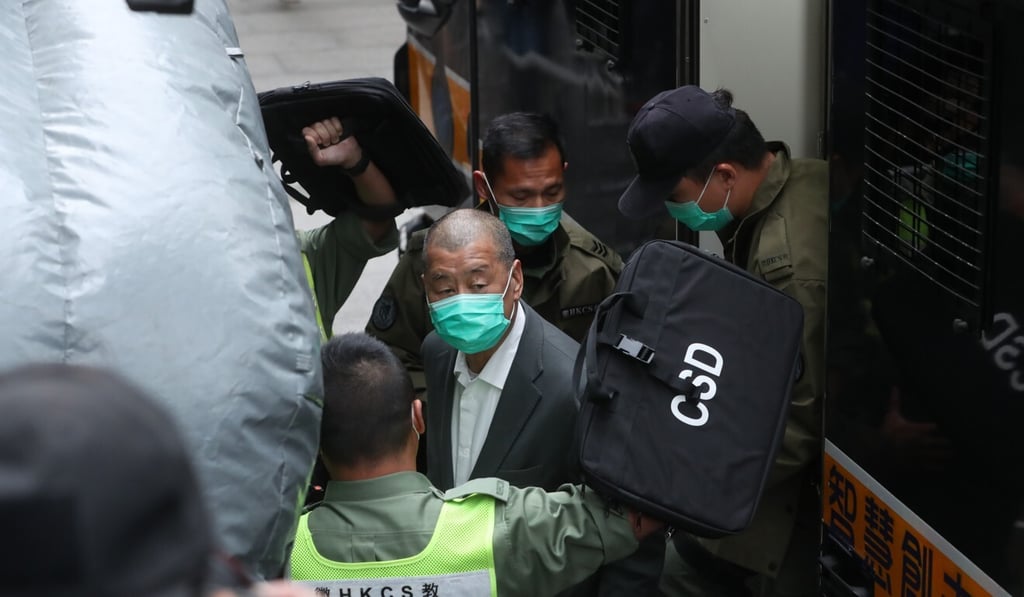 Jimmy Lai, seen here in February, was handed another jail term of 14 months on Friday over his role in an illegal protest. Photo Sam Tsang Jimmy Lai, seen here in February, was handed another jail term of 14 months on Friday over his role in an illegal protest. Photo Sam Tsang