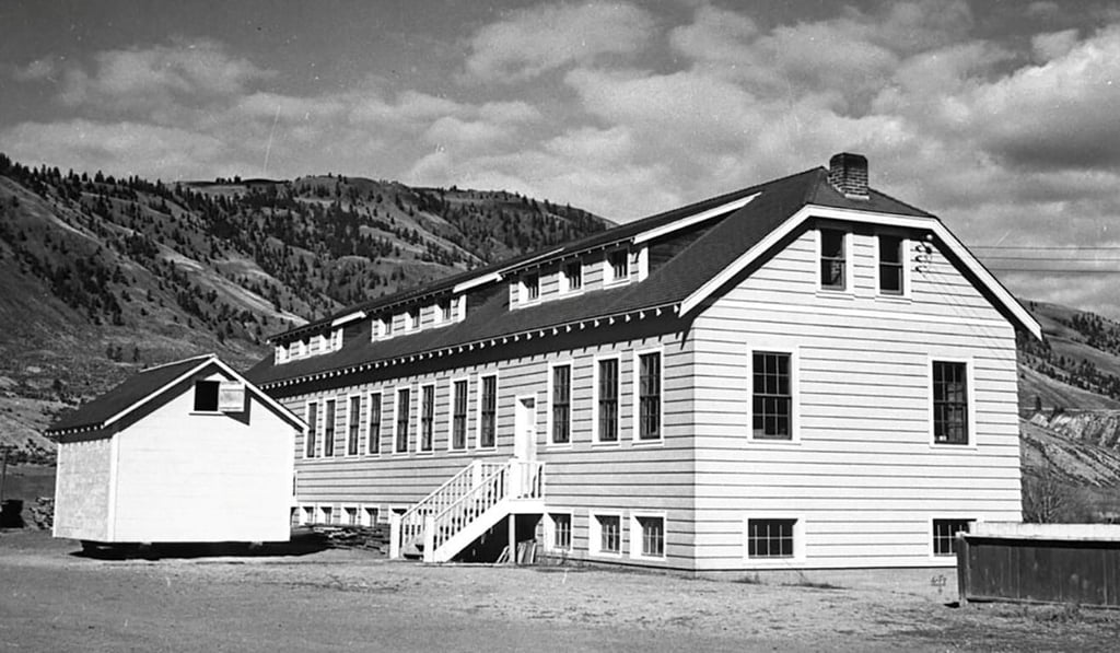 A new classroom building at the Kamloops Indian Residential School is seen in Kamloops, British Columbia, Canada circa 1950. Photo: Library and Archives Canada handout via Reuters