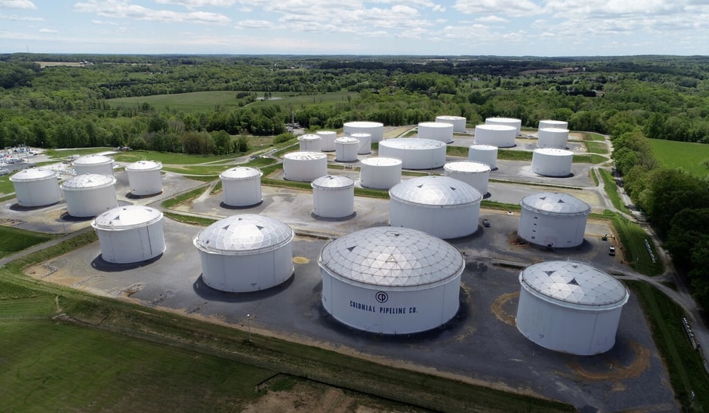 Holding tanks are seen in an aerial photograph at Colonial Pipeline’s Dorsey Junction Station in Woodbine, Maryland, on May 10. Photo: Reuters