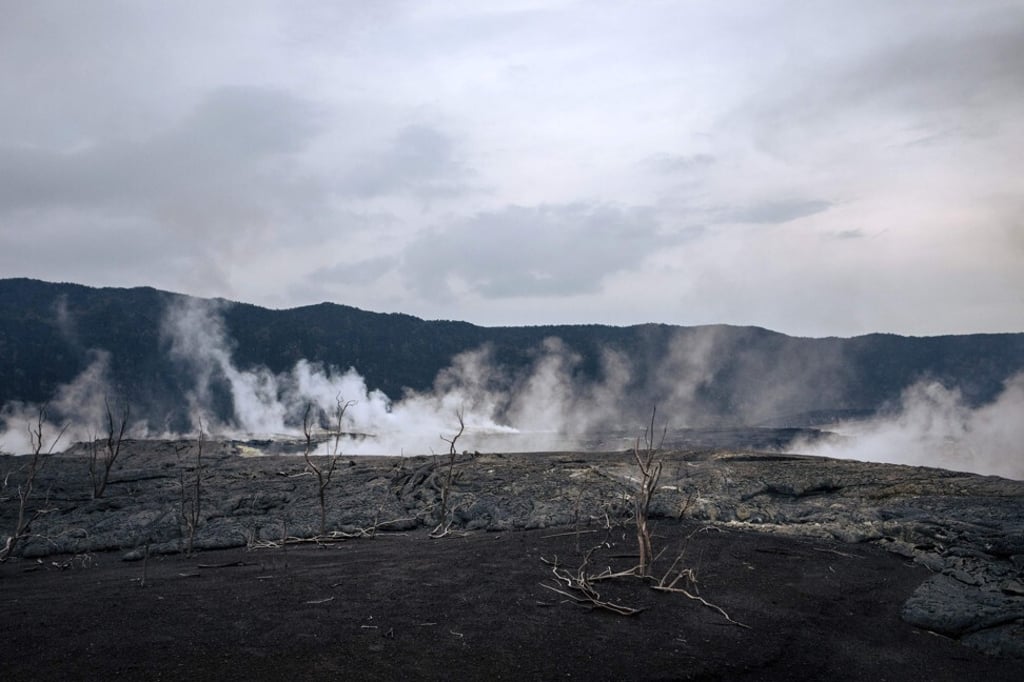 The active Nyamuragira volcano, close to the Nyiragongo volcano, north of Goma in Democratic Republic of Congo. Photo: AFP