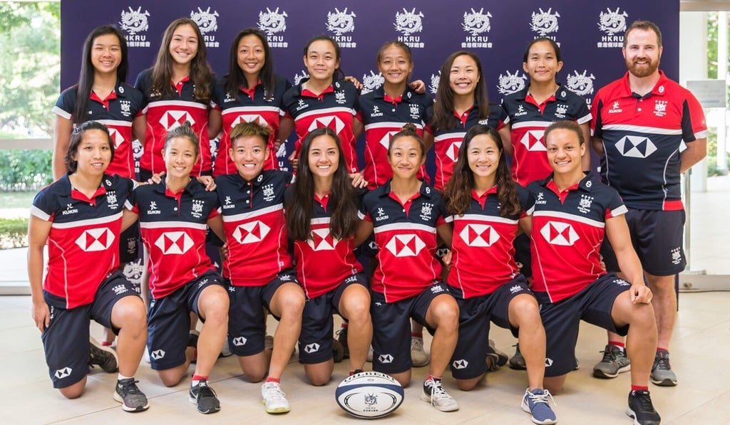 Hong Kong women‘s rugby sevens representative team in the Hong Kong Sports Institute ahead of the Tokyo 2020 Olympic Games qualifier repechage in Monaco in June. Photo: HKRU Hong Kong women‘s rugby sevens representative team in the Hong Kong Sports Institute ahead of the Tokyo 2020 Olympic Games qualifier repechage in Monaco in June. Photo: HKRU