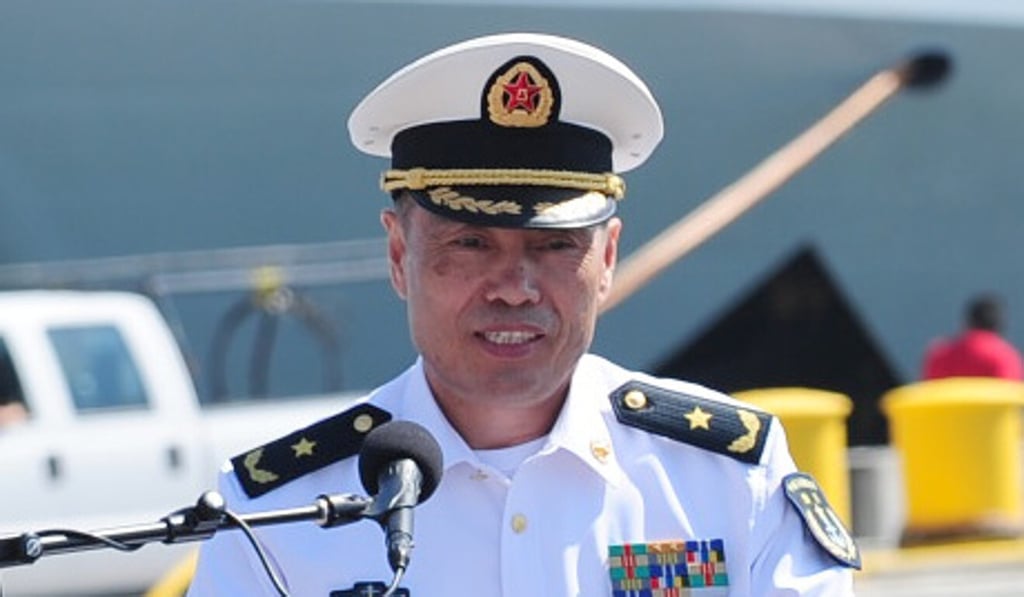 PLA Navy chief Vice-Admiral Shen Jinlong spoke to his Vietnamese counterpart by video link. Photo: Xinhua PLA Navy chief Vice-Admiral Shen Jinlong spoke to his Vietnamese counterpart by video link. Photo: Xinhua