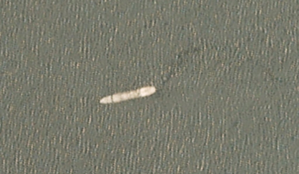 A satellite image shows the Iranian navy's Kharg support ship off the coast of Jask, Iran, on Tuesday. Photo: AP A satellite image shows the Iranian navy's Kharg support ship off the coast of Jask, Iran, on Tuesday. Photo: AP