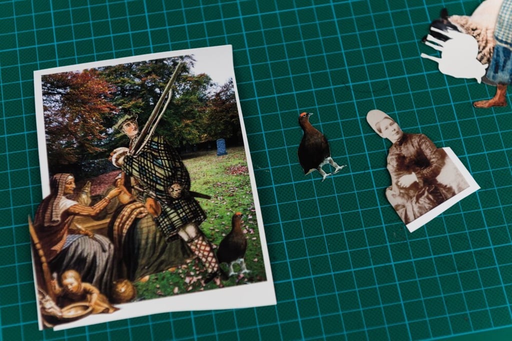 Work produced for one of the collages created by British pop artist Sir Peter Blake for the Anecdotes of Ages whisky collection.