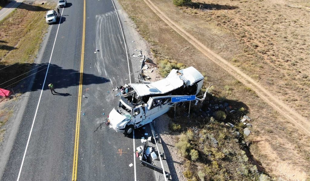The tour bus crashed near Bryce Canyon National Park in southern Utah in September 2019. Photo: Utah Highway Patrol via AP The tour bus crashed near Bryce Canyon National Park in southern Utah in September 2019. Photo: Utah Highway Patrol via AP