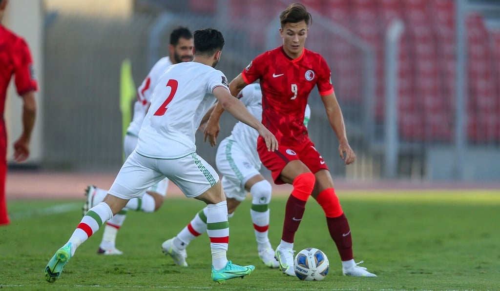 Matthew Orr makes his international debut for Hong Kong against Iran in the 2022 World Cup Asian zone qualifiers in Bahrain. Photo: HKFA Matthew Orr makes his international debut for Hong Kong against Iran in the 2022 World Cup Asian zone qualifiers in Bahrain. Photo: HKFA