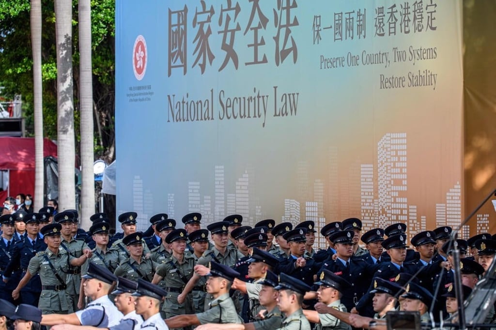 Hong Kong’s national security law came into force on June 30 last year. Photo: AFP