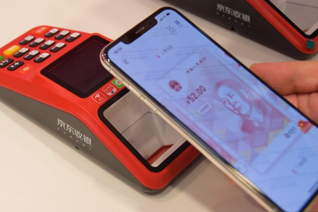 Trials of the digital yuan began in May 2020. Photo: JD.com Trials of the digital yuan began in May 2020. Photo: JD.com