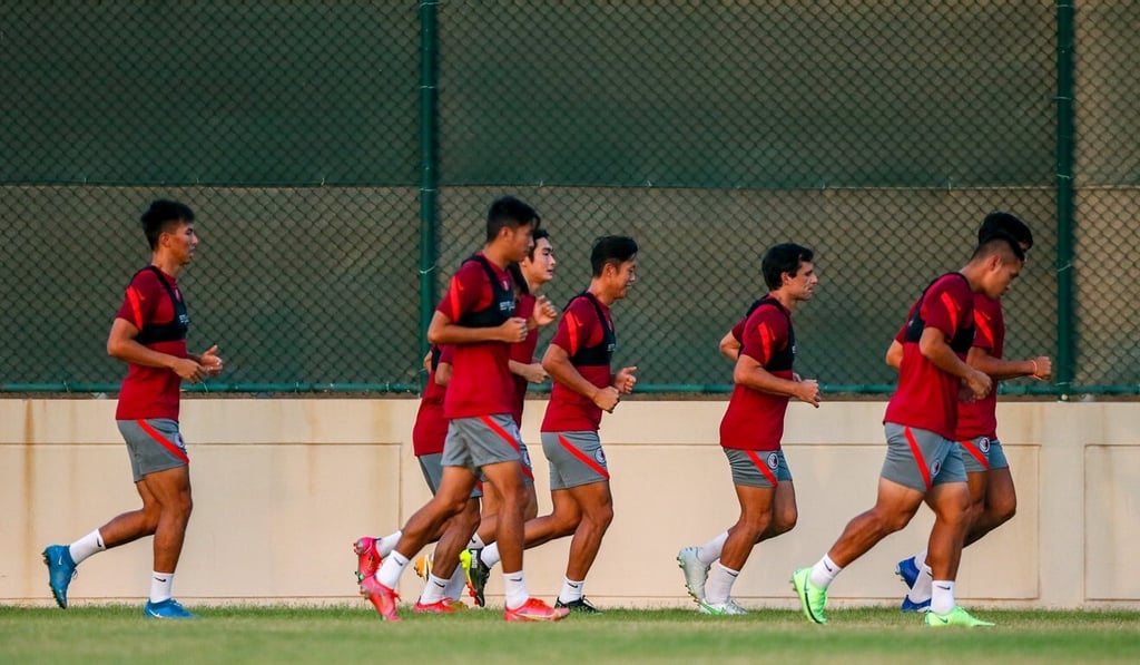 There is no lack of spirit in the Hong Kong team set-up despite the defeat by Iran in the first match. Photo: HKFA