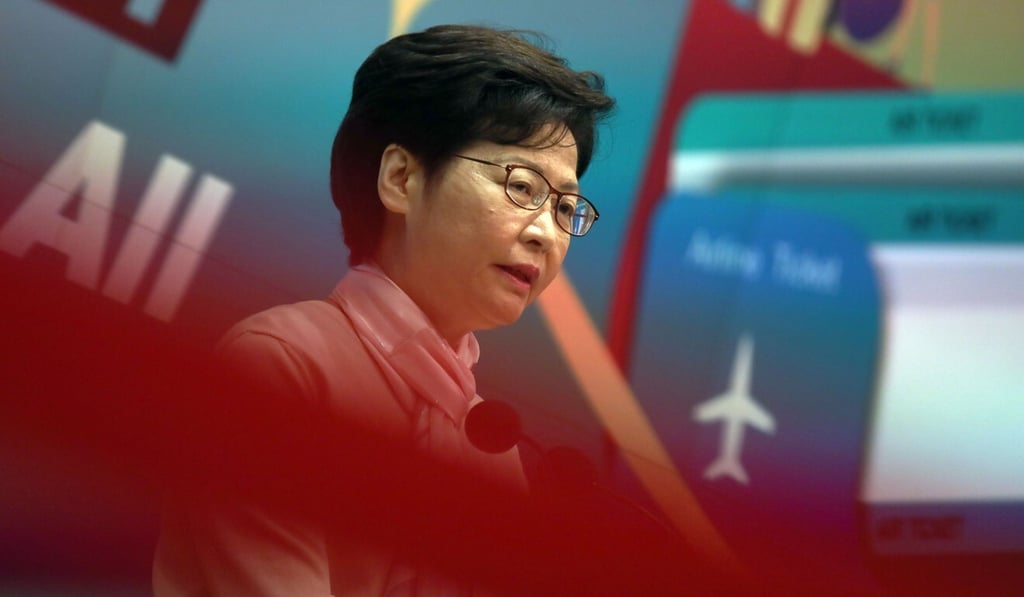 Carrie Lam speaks to the press on Tuesday ahead of her weekly Executive Council meeting. Photo: Xiaomei Chen