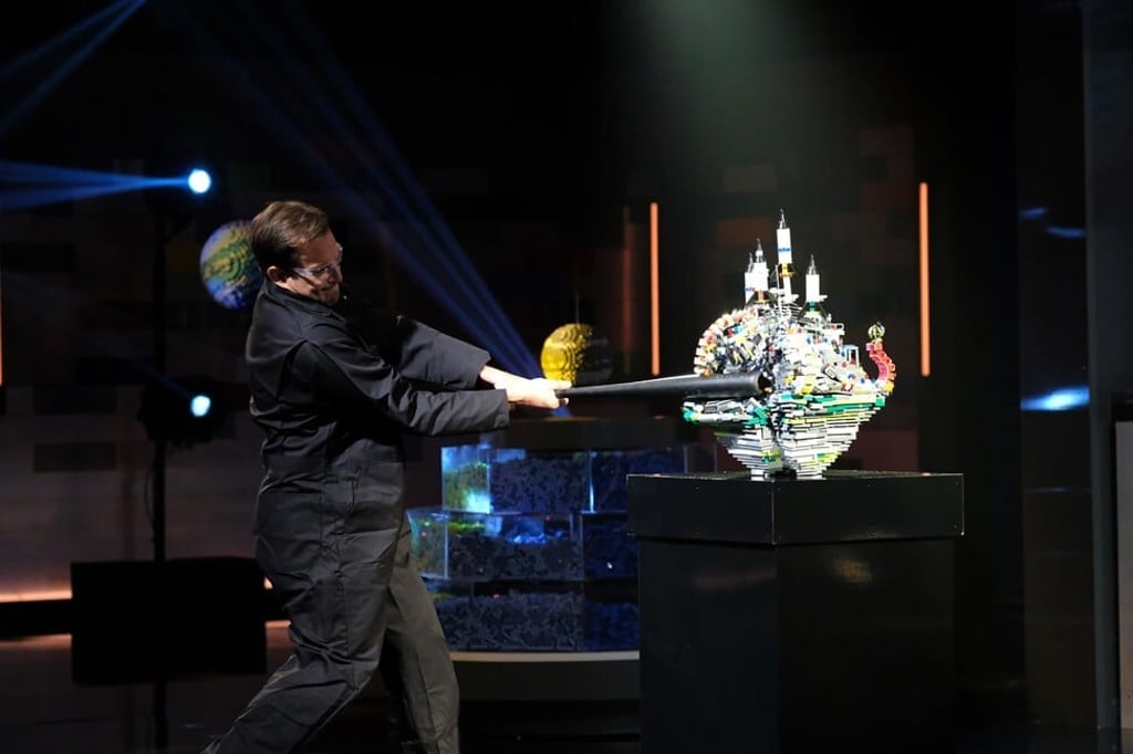 Host Will Arnett smashes a contestant’s Lego creation in ‘Lego Masters’. Photo: Ray Mickshaw/Fox/TNS