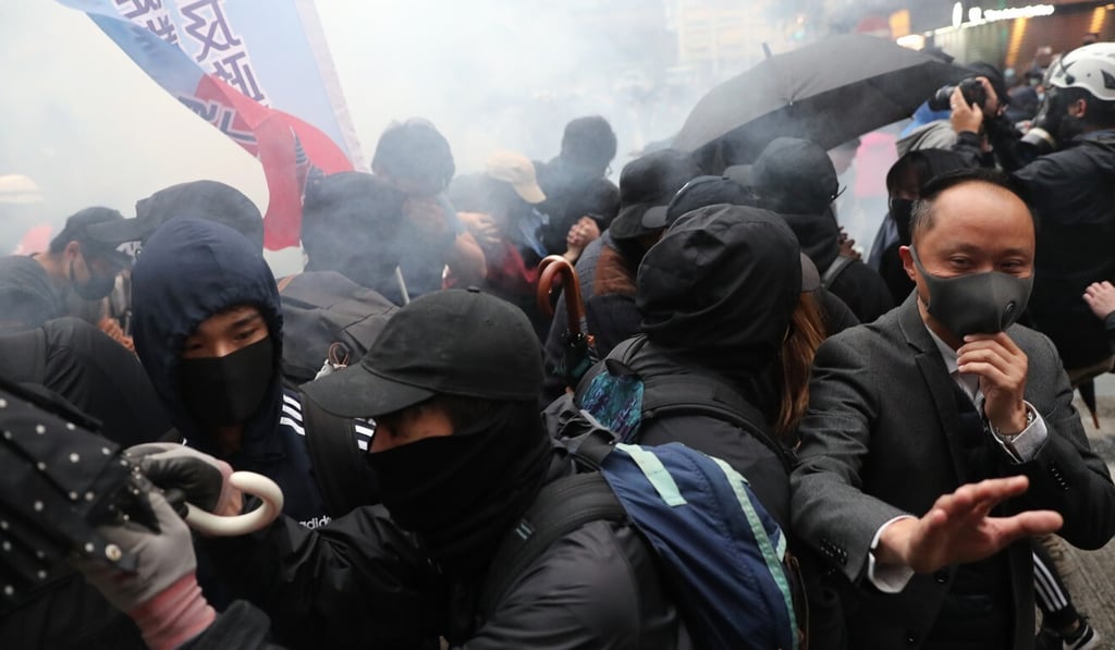 The 2020 New Year's Day march descended into chaos. Photo: Sam Tsang