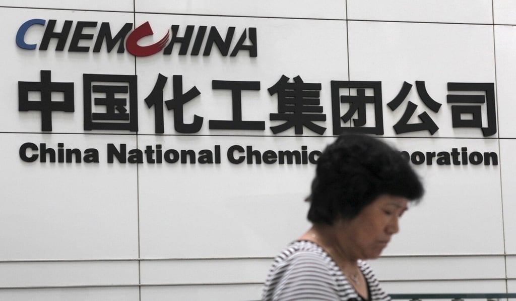 The headquarters of ChemChina in Beijing. Investors will have to consider the ramifications of ChemChina being added to a blacklist of companies by the Pentagon in August last year. Photo: Reuters