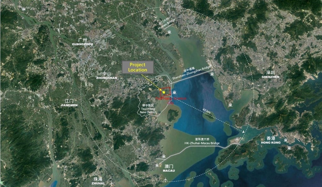 The Zhongshan project’s location. Photo: Handout